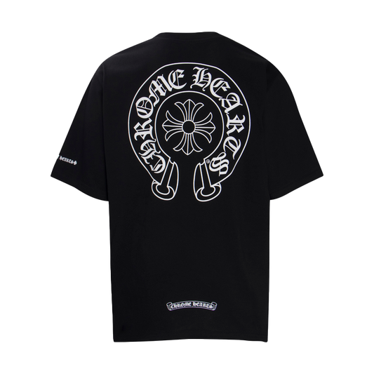 Chrome Hearts Multi-Design Gothic Cross & Horseshoe Graphic T-Shirts (Black/White)
