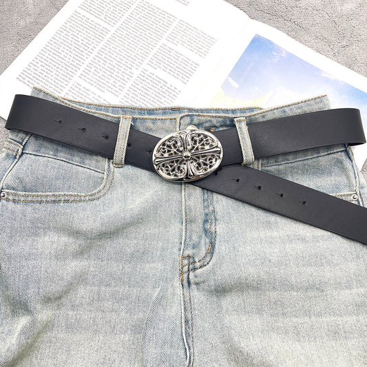Chh Chrome Heart Belt Cross Leather Casual Versatile