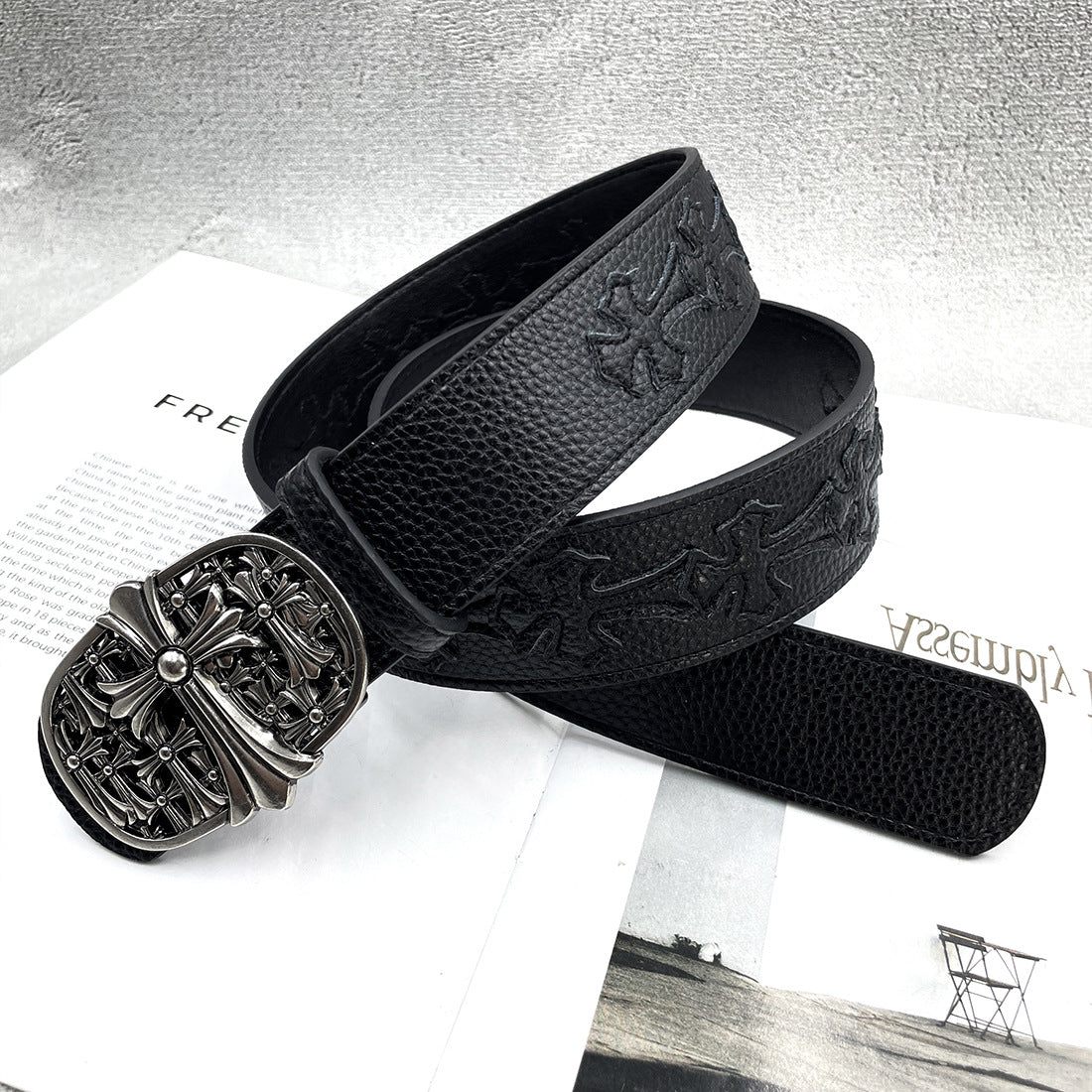 Chh Chrome Heart Belt Embroidery Belt Male